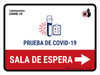 Covid-19 Testing Waiting Area With Icon Right Arrow Spanish Landscape - Wall Sign Covid-19 Testing Waiting Area With Icon Right Arrow Spanish Landscape - Wall Sign