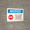 Notice: Stop - Covid-19 Vaccine Please Do Not Proceed Spanish Landscape - Wall Sign