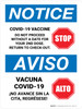 Notice: Stop Have You Scheduled Your Second Vaccine Bilingual Spanish Portrait - Wall Sign
