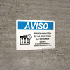 Notice: Second Dose Appointment Scheduling Please Do Not Leave Spanish Landscape - Wall Sign