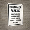 Customer Parking Violators Towed Portrait - Wall Sign Customer Parking Violators Towed Portrait - Wall Sign