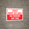 Guest Drop-Off Area No Parking Sign Red Landscape - Wall Sign Guest Drop-Off Area No Parking Sign Red Landscape - Wall Sign