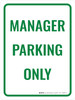 Manager Parking Only Portrait - Wall Sign Manager Parking Only Portrait - Wall Sign