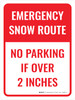 No Parking If Over 2 Inches Portrait - Wall Sign