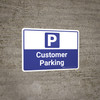 Customer Parking with P Icon Landscape - Wall Sign