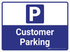 Customer Parking with P Icon Landscape - Wall Sign