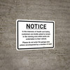 Notice: In the Interest of Health and Safety Landscape - Wall Sign