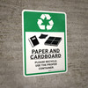 Paper & Cardboard Recycle Portrait - Wall Sign Paper & Cardboard Recycle Portrait - Wall Sign