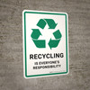 Recycling Everyone's Responsibility with Icon Portrait - Wall Sign Recycling Everyone's Responsibility with Icon Portrait - Wall Sign
