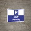 Staff Parking Blue with P Icon Landscape - Wall Sign Staff Parking Blue with P Icon Landscape - Wall Sign