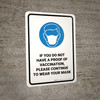 If You Do Not Have A Proof Of Vaccination, Please Continue To Wear Your Mask with Icon Portrait - Wall Sign