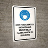 Non-Vaccinated Individuals Must Wear Mask When In Building with Icon Portrait - Wall Sign