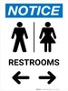Notice With Arrows And Icon Male Left Female Right - Wall Sign Notice With Arrows And Icon Male Left Female Right - Wall Sign