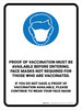 Proof Of Vaccination Must Be Available Before Entering with Icon Portrait - Wall Sign