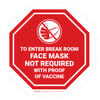STOP Circular - To Enter Break Room Face Mask Not Required with Proof of Vaccine with Icon - Floor Sign