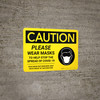 Caution: Please Wear Masks To Help Stop The Spread Of Covid - Mask Not Required Only With Proof Of Vaccination Landscape - Wall Sign