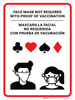 Face Mask Not Required With Proof Of Vaccination Bilingual Spanish Casino Portrait - Wall Sign