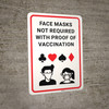 Face Masks Not Required With Proof Of Vaccination Casino with Icons Portrait - Wall Sign Face Masks Not Required With Proof Of Vaccination Casino with Icons Portrait - Wall Sign