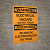 Warning: Electrical Hazard Do Not Touch Bilingual Spanish - Wall Sign