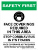 Safety First: Face Coverings Required In This Area Stop Coronavirus Face Coverings Not Required With Proof Of Vaccination Portrait - Wall Sign Safety First: Face Coverings Required In This Area Stop Coronavirus Face Coverings Not Required With Proof Of Vaccination Portrait - Wall Sign