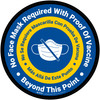 No Face Mask Required Beyond This Point with Icon Bilingual Spanish Blue Circular - Floor Sign