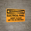 Warning: Electrical Panel Keep Clear 36 Inches - Wall Sign
