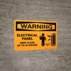 Warning: Electrical Panel Keep Clear 36 Inches With Graphic - Wall Sign