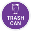 Trash Can Purple with Icon - Floor Sign