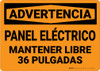 Warning: Electrical Panel Keep Clear Spanish - Wall Sign Warning: Electrical Panel Keep Clear Spanish - Wall Sign