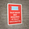 Face Mask Not Required If Fully Vaccinated With Icon Red Portrait - Wall Sign Face Mask Not Required If Fully Vaccinated With Icon Red Portrait - Wall Sign
