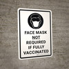Face Mask Not Required If Fully Vaccinated With Icon Portrait - Wall Sign
