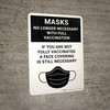 Mask No Longer Necessary With Full Vaccination - If You Are Not Fully Vaccinated A Face Covering Is Still Necessary Black Portrait - Wall Sign Mask No Longer Necessary With Full Vaccination - If You Are Not Fully Vaccinated A Face Covering Is Still Necessary Black Portrait - Wall Sign