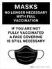 Mask No Longer Necessary With Full Vaccination - If You Are Not Fully Vaccinated A Face Covering Is Still Necessary Black Portrait - Wall Sign Mask No Longer Necessary With Full Vaccination - If You Are Not Fully Vaccinated A Face Covering Is Still Necessary Black Portrait - Wall Sign