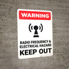 Warning: Radio Frequency and Electrical Hazard - Wall Sign