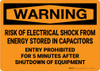 Warning: Risk of Electrical Shock from Stored Energy Entry Prohibited - Wall Sign Warning: Risk of Electrical Shock from Stored Energy Entry Prohibited - Wall Sign