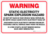 Warning: Static Electricity Spark Explosion Hazard - Wall Sign