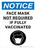 Notice: Face Mask Not Required If Fully Vaccinated with Icon Portrait - Wall Sign