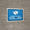 Face Mask Not Required with Proof of Vaccine Beyond This Point with Icon Blue Landscape - Wall Sign