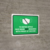 Face Mask Not Required with Proof of Vaccine To Enter Office with Icon Green Landscape - Wall Sign Face Mask Not Required with Proof of Vaccine To Enter Office with Icon Green Landscape - Wall Sign
