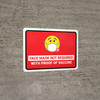 Face Mask Not Requiwith Proof of Vaccine with Emoji Red Landscape - Wall Sign Face Mask Not Requiwith Proof of Vaccine with Emoji Red Landscape - Wall Sign