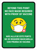 Beyond This Point No Face Mask Required With Emoji Green Bilingual Spanish Portrait - Wall Sign