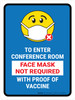 Face Mask Not Required with Proof of Vaccine To Enter Conference Room with Emoji Blue Portrait - Wall Sign Face Mask Not Required with Proof of Vaccine To Enter Conference Room with Emoji Blue Portrait - Wall Sign