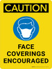 Caution: Face Coverings Encouraged - Wall Sign