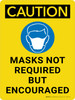 Caution: Masks Not Required But Encouraged With Icon - Wall Sign