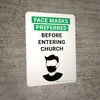 Face Masks Preferred Before Entering Church With Icon - Wall Sign Face Masks Preferred Before Entering Church With Icon - Wall Sign