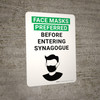 Face Masks Preferred Before Entering Synagogue With Icon - Wall Sign Face Masks Preferred Before Entering Synagogue With Icon - Wall Sign