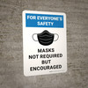 For Everyone's Safety Masks Not Required But Encouraged - Wall Sign