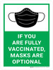 If You Are Fully Vaccinated Masks Are Optional Portrait With Mask Icon - Wall Sign Portrait