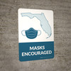 Masks Encouraged Florida State Outline - Wall Sign