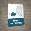 Masks Encouraged Illinois State Outline - Wall Sign
